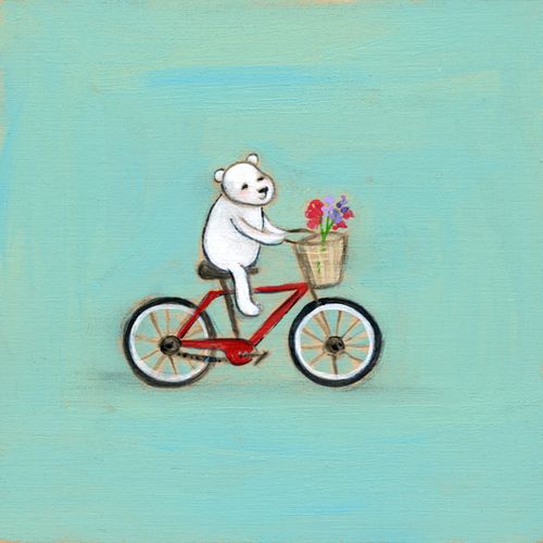 A bear and a bicycle