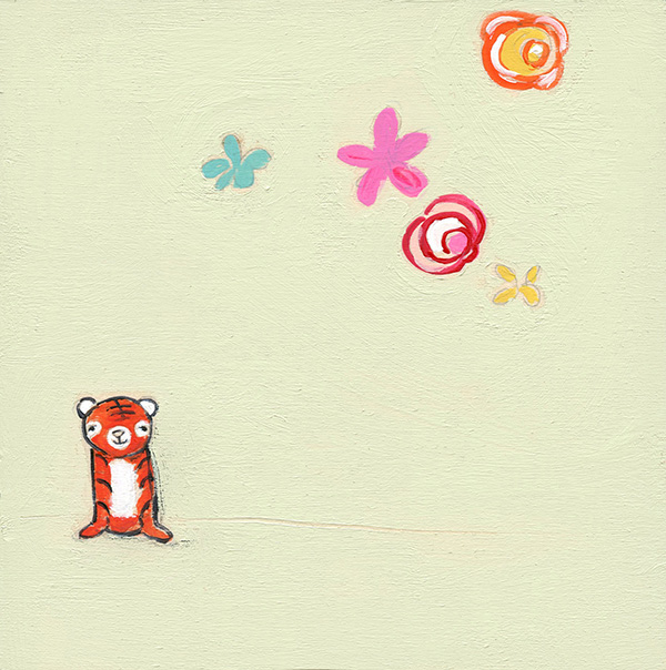 Tiny tiger {with flowers}