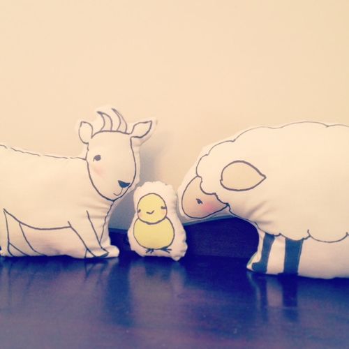 Goat peep sheep pillow
