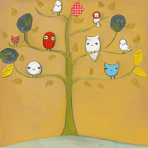 Owl friends & a bird