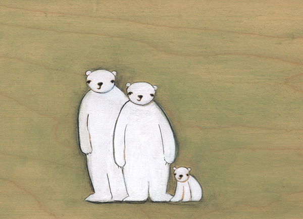 A polar bear family
