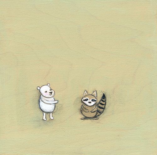 A bear & a raccoon
