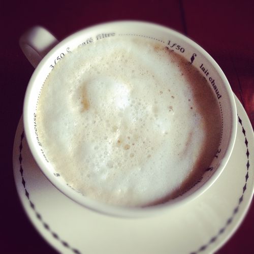 Latte in a new cup