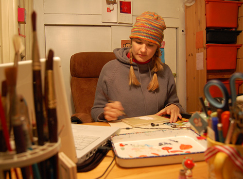 Me painting Brian's commission