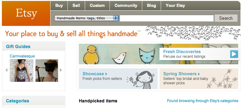 Etsy fresh discoveries
