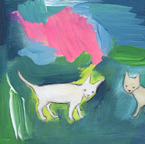 Kittens love abstract art