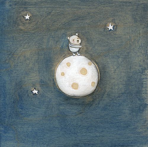 A bear on the moon