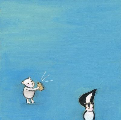 a bear sprays perfume
