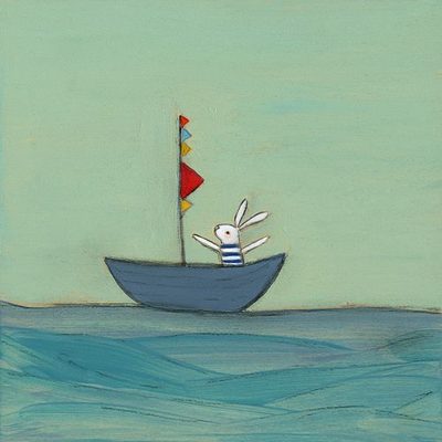 bunny in a boat + happy year of the rabbit!