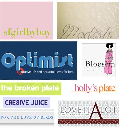 blog love and many, many, many thanks!