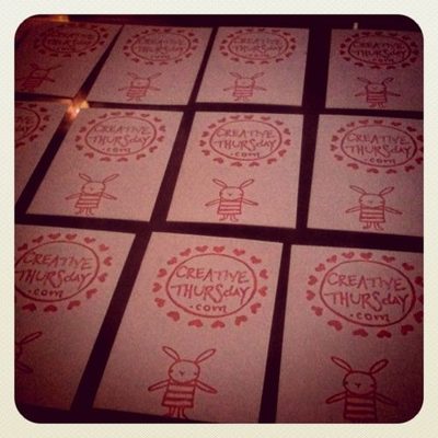 making tiny valentine's, I mean business cards