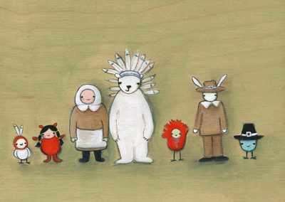 the gang celebrates Thanksgiving