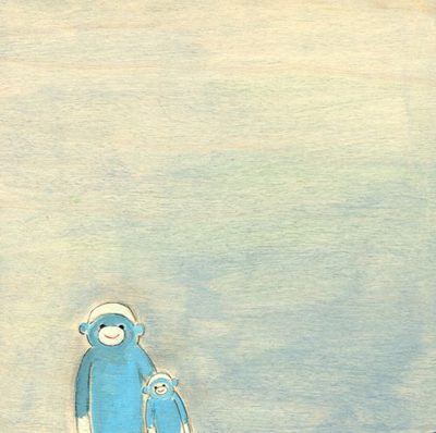 sock monkeys in blue