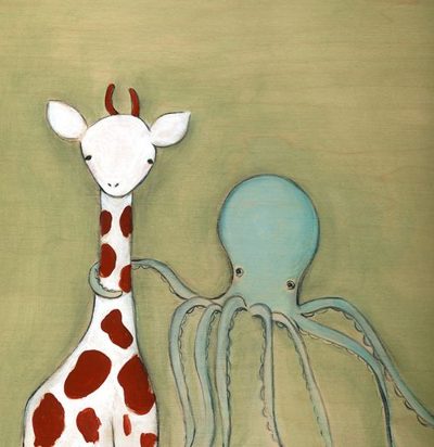 baby giraffe and the baby octopus