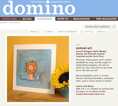 I’m in Domino Magazine Online!