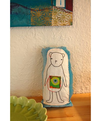 my bear + a tea towel show + sewing machine advice?