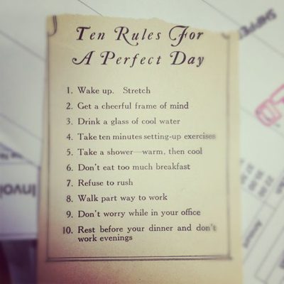 ten rules for a perfect day