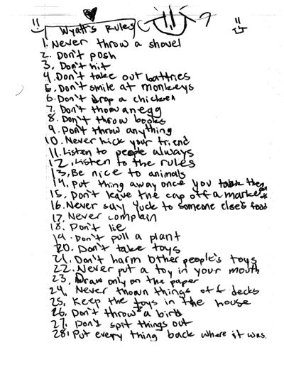 Wyatt's Life Rules