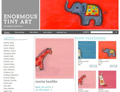 I'm the Enormous Tiny Art Featured Artist!