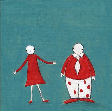 an odd little couple who share a love for red