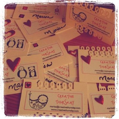 making tiny valentine's, I mean business cards